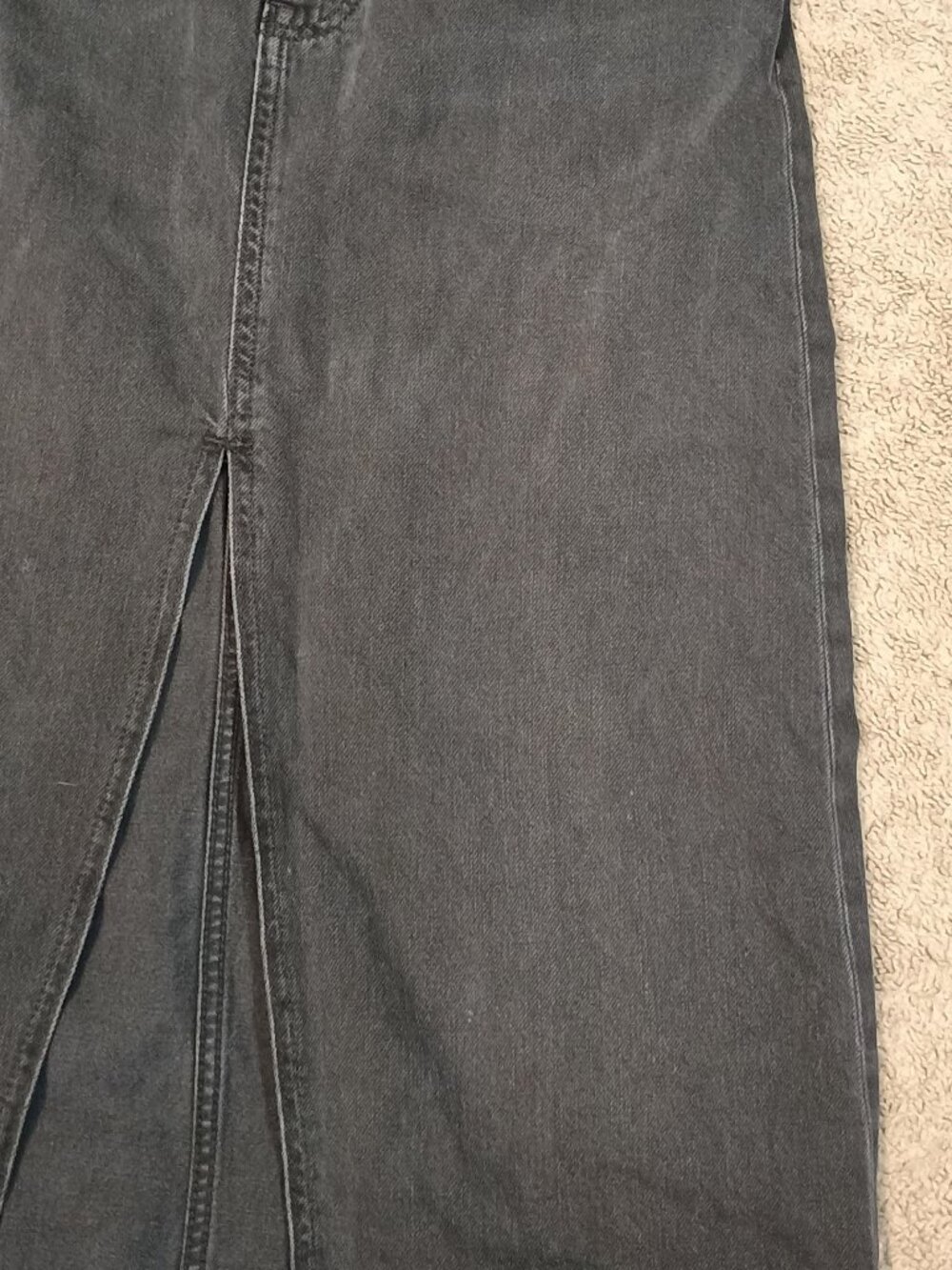 Free People/Denim Maxi Skirt/Women 28 Black Front Slit Boho Western Festival Ski - Picture 7 of 11